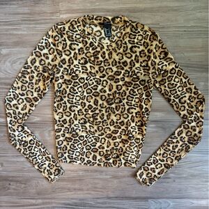 Mesh Animal Print Long Sleeve